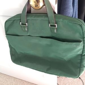 TUMI pink/green laptop bag/briefcase